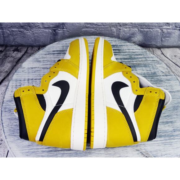Jordan 1 Retro High GS "Yellow Ochre" Yellow Ochre/Black-Sail 6Y Women 7.5 NIB - Picture 10 of 10